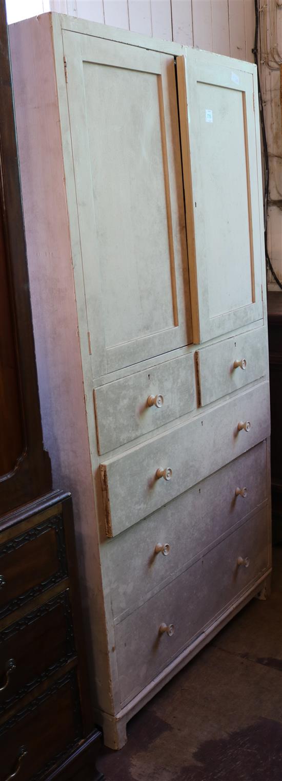 White painted kitchen cupboard